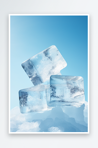 数字艺术AI图冰块素材图片
