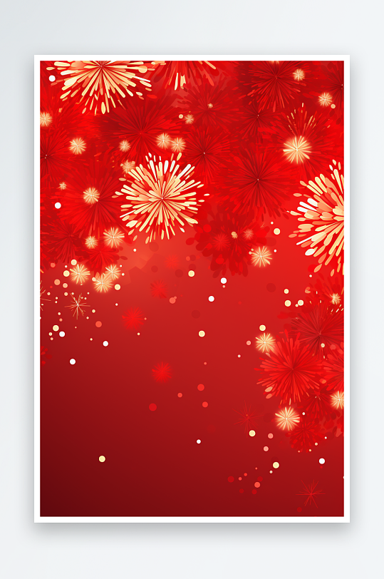 红色新年喜庆灯笼花朵龙年烟花背景素材