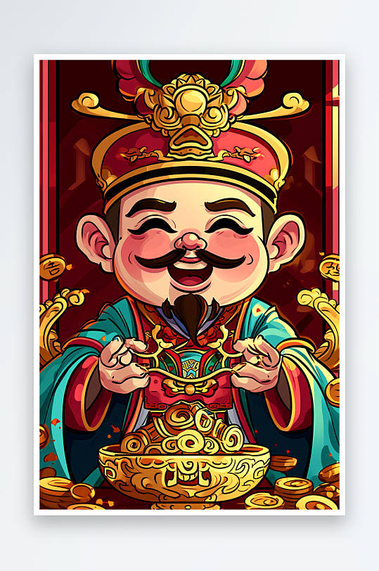 喜庆中国财神爷素材图片-众图网