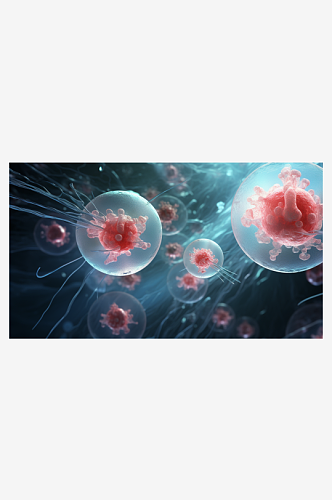 简约人病毒细菌细胞素材图片