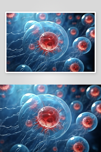 简约人病毒细菌细胞素材图片