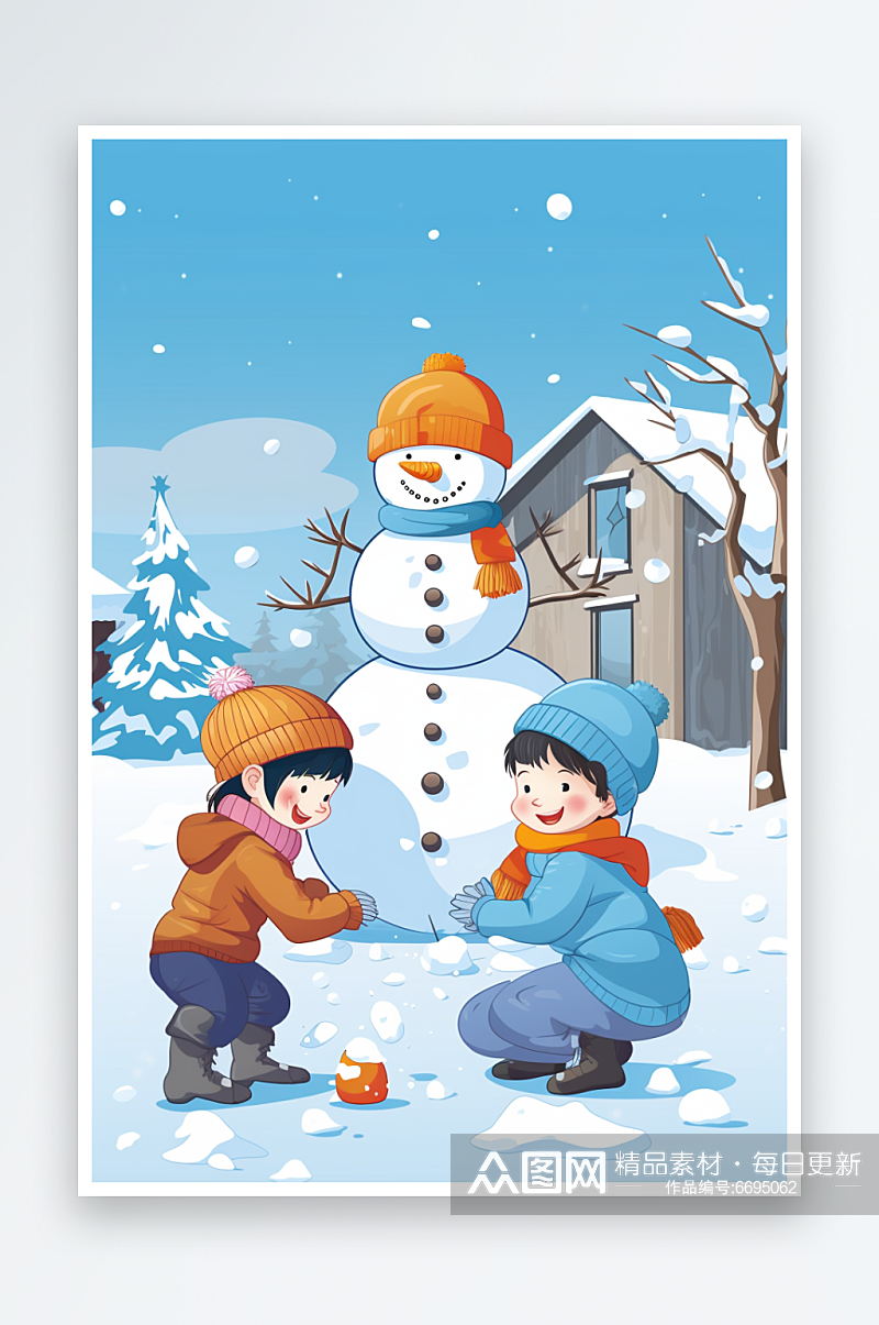 冬天玩雪场景素材图片素材