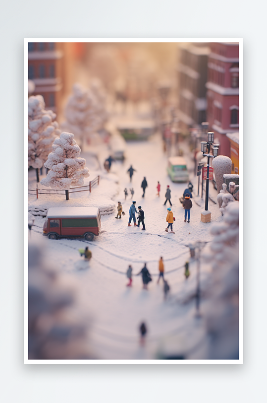 冬天玩雪场景素材图片