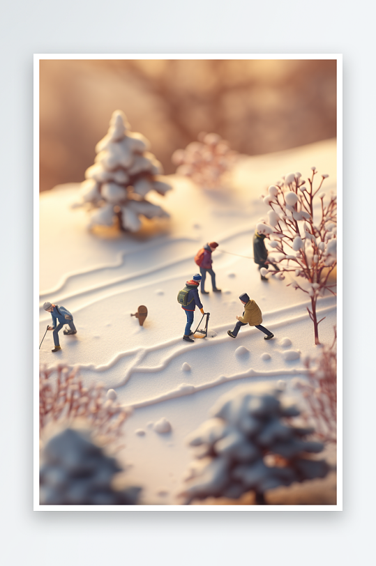 冬天玩雪场景素材图片