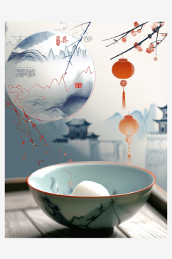 中国风数字艺术图元宵节背景素材图