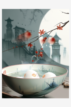中国风数字艺术图元宵节背景素材图