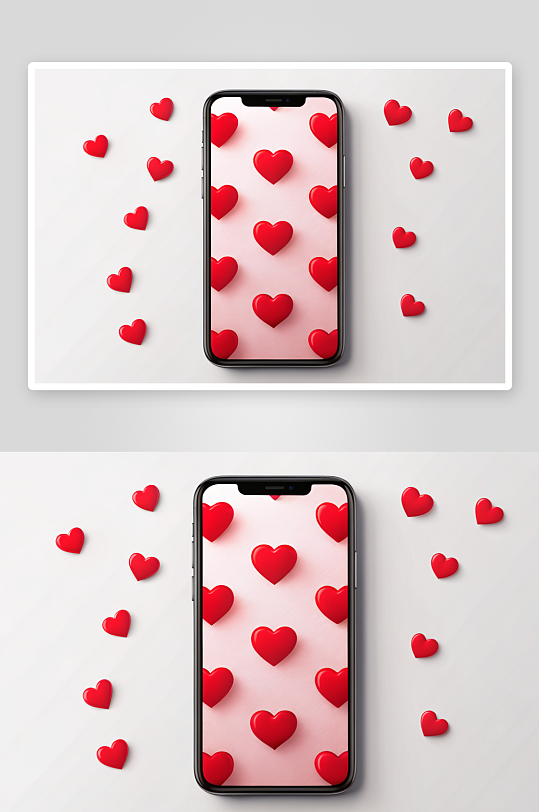 简约数字艺术立体毛绒爱心素材图-众图网