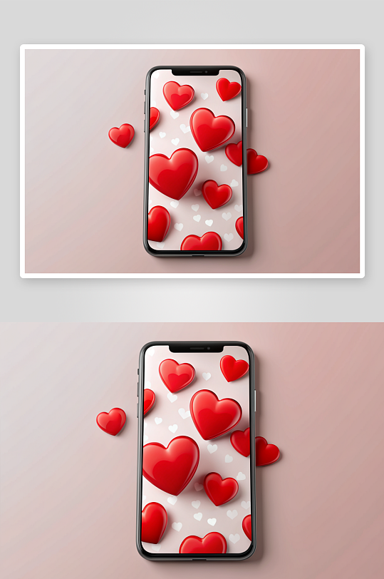 简约数字艺术立体毛绒爱心素材图-众图网