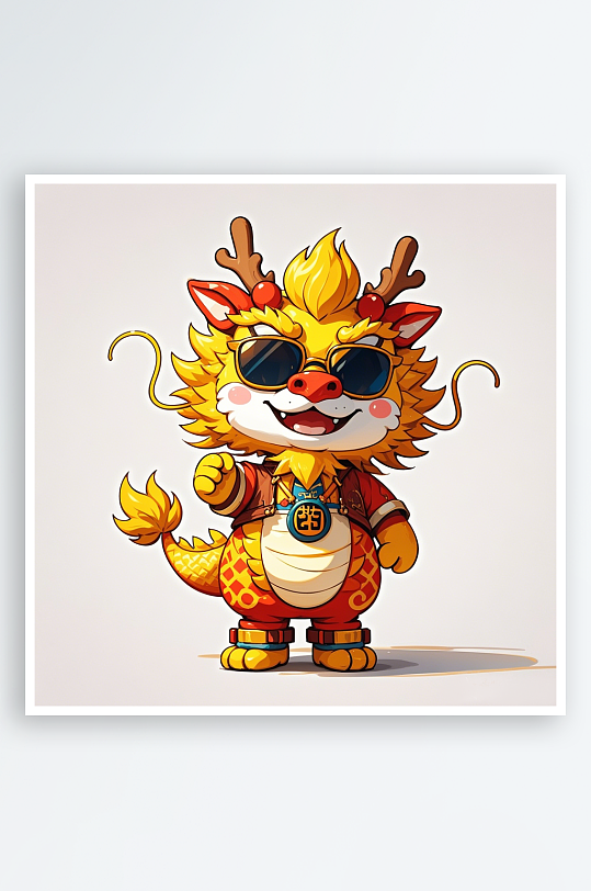 龙年十二生肖动物简约动物数字艺术图-众图网