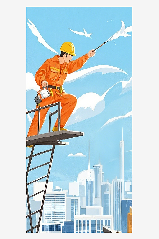 简约51劳动节人物素材图