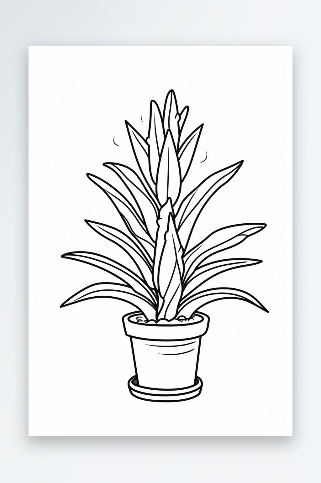 线稿盆栽植物盆栽素材素材