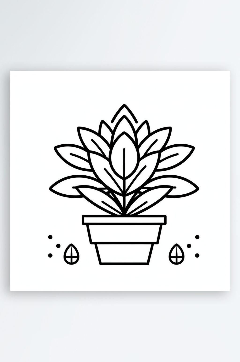 线稿盆栽植物盆栽素材素材