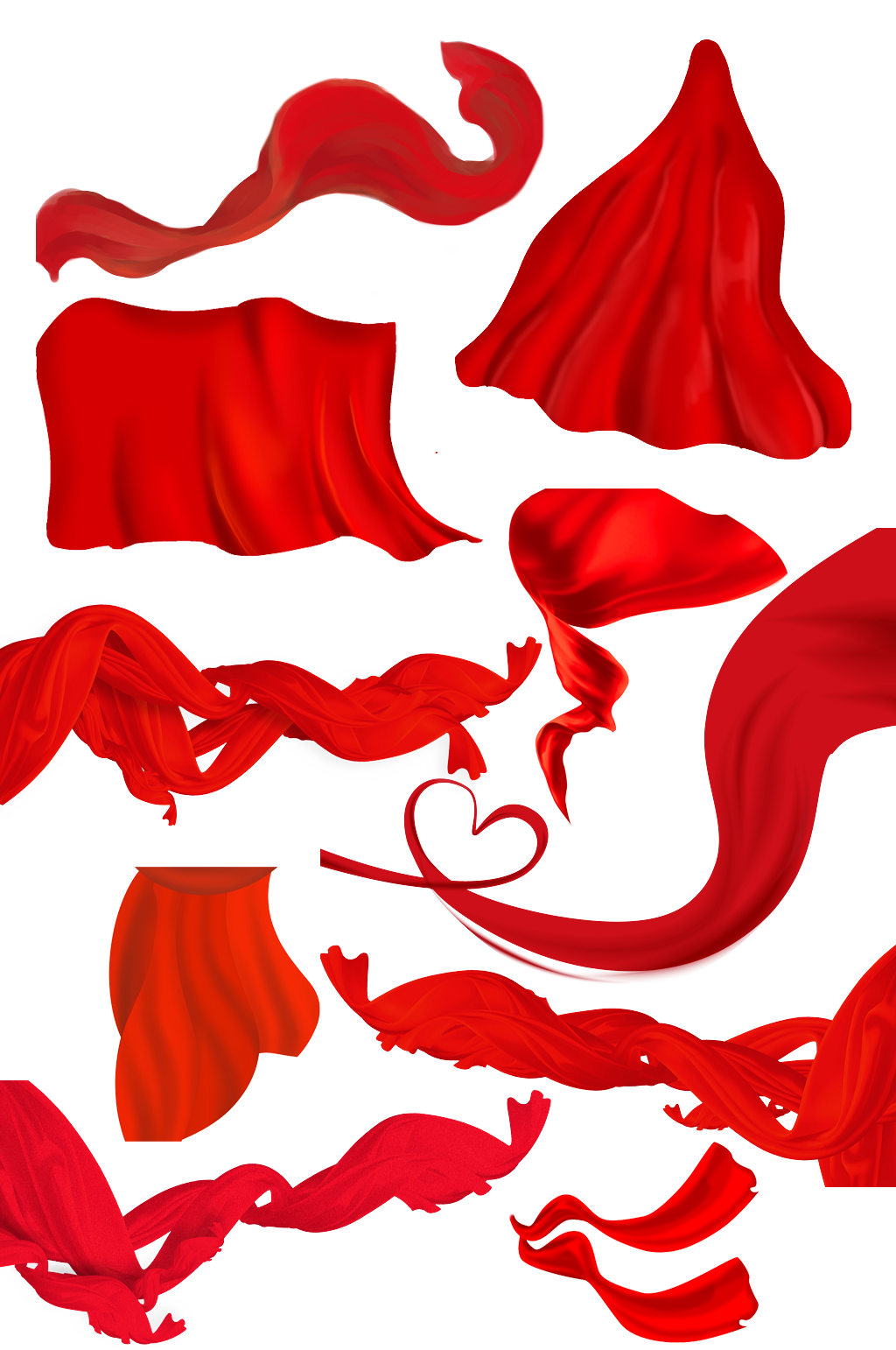 红色飘带素材.png素材