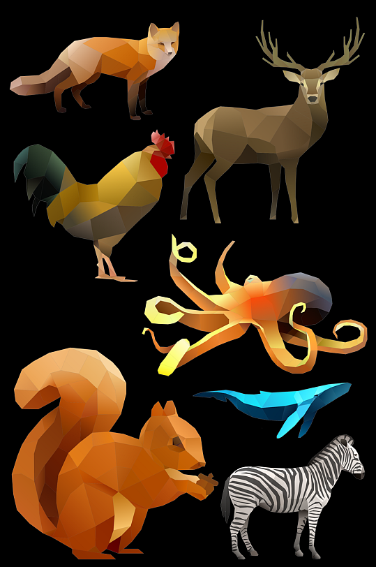 多边形拼合动物素材.png