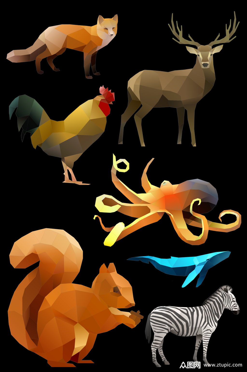 多边形拼合动物素材.png