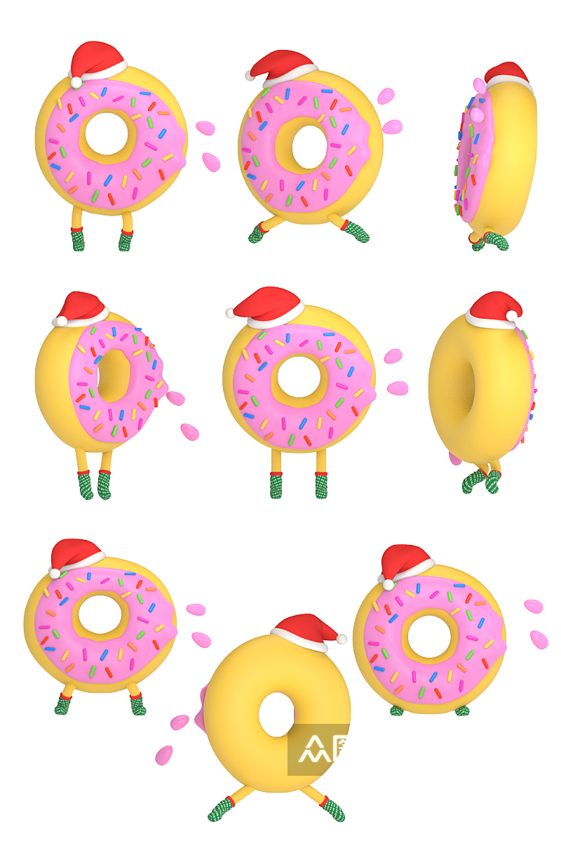 粉色甜甜圈.png素材