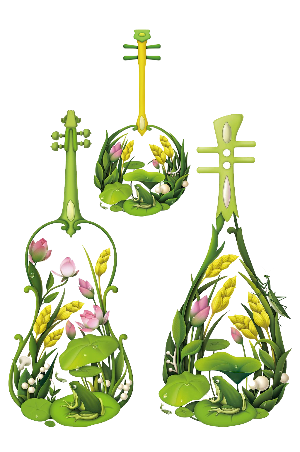 绿植花卉吉他.png素材