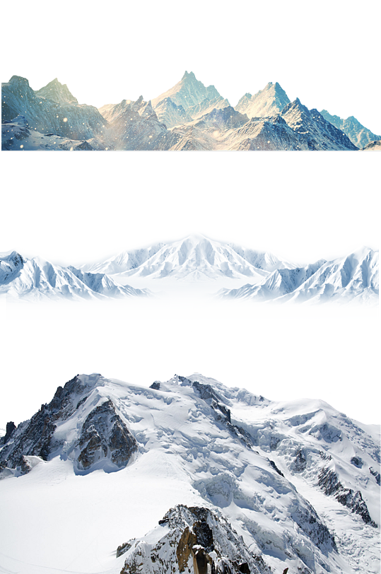 皑皑雪山素材.png-众图网