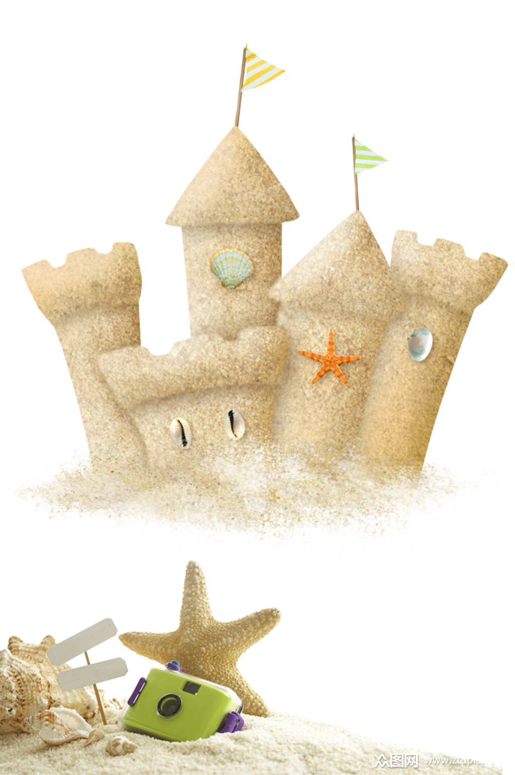 沙土城堡卡通.png素材