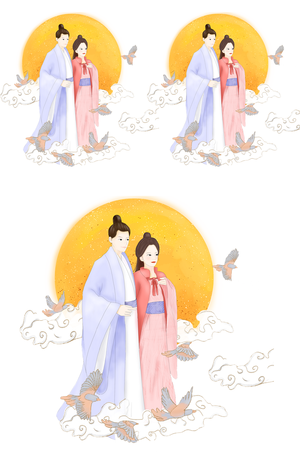 手绘风牛郎织女.png素材