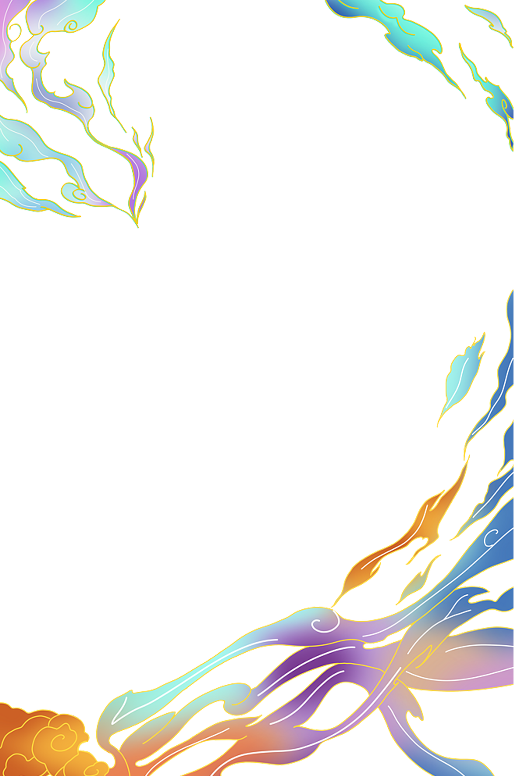 海浪手绘背景.png素材