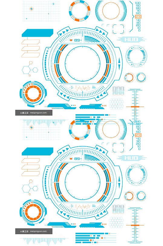 蓝色科技素材.png-众图网