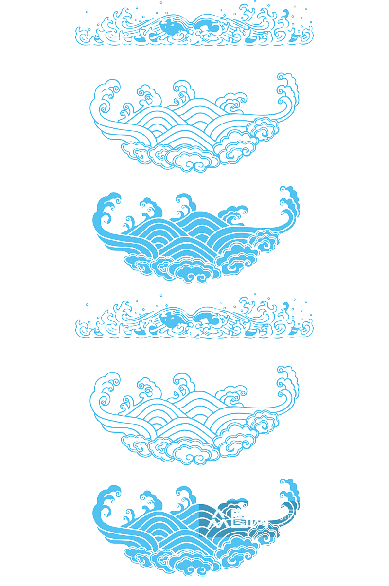 蓝色海浪icon图标.png素材