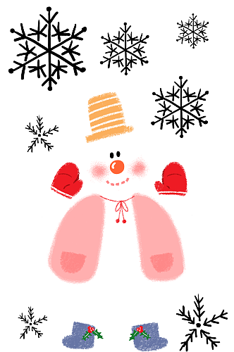 圣诞手绘雪人.png