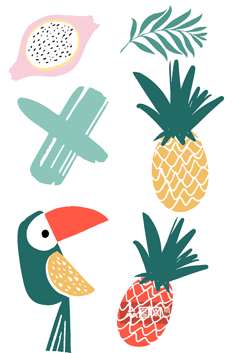 手绘水果菠萝.png素材