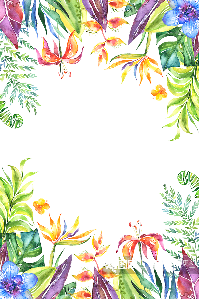 水彩花朵背景.png素材
