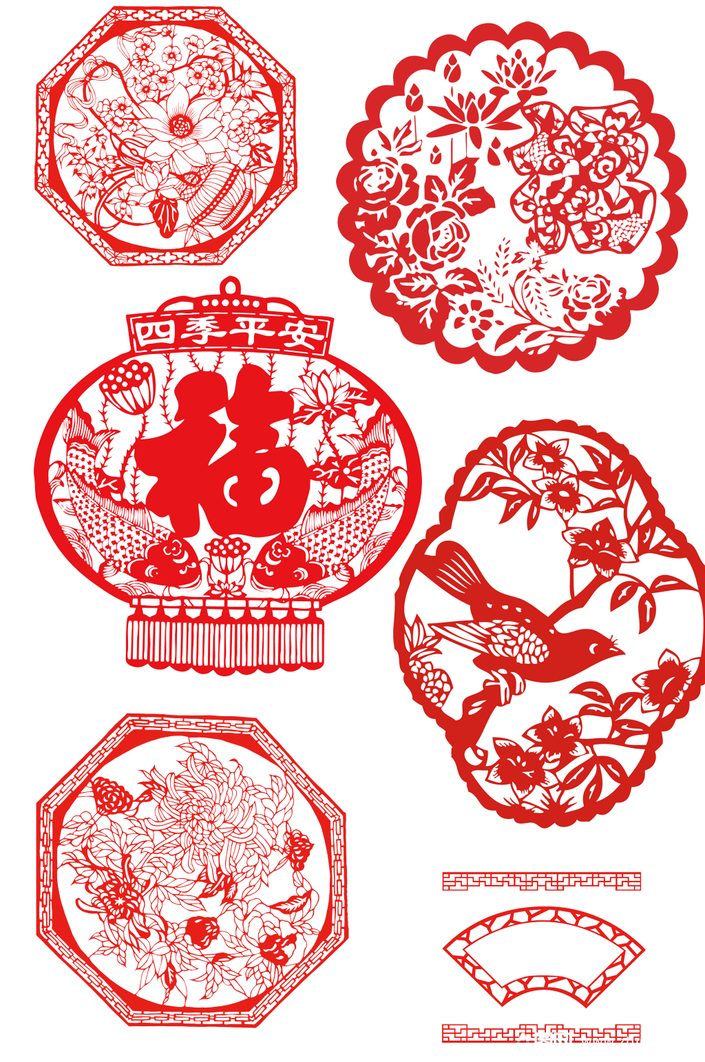 国潮窗花剪纸png