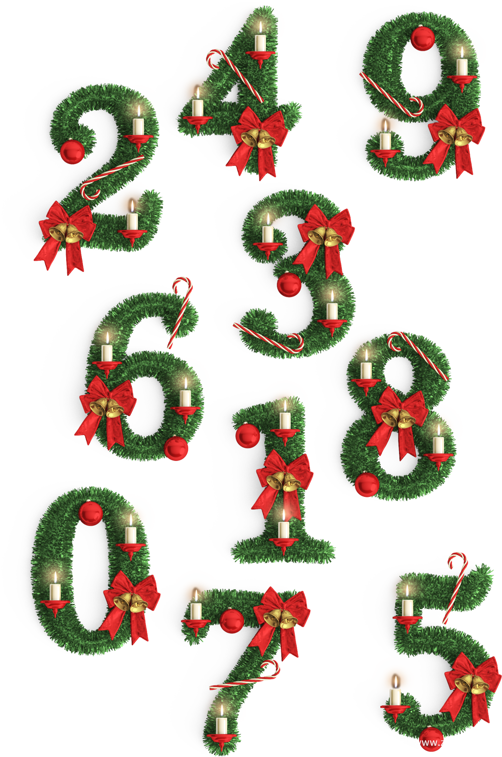 圣诞节数字元素png