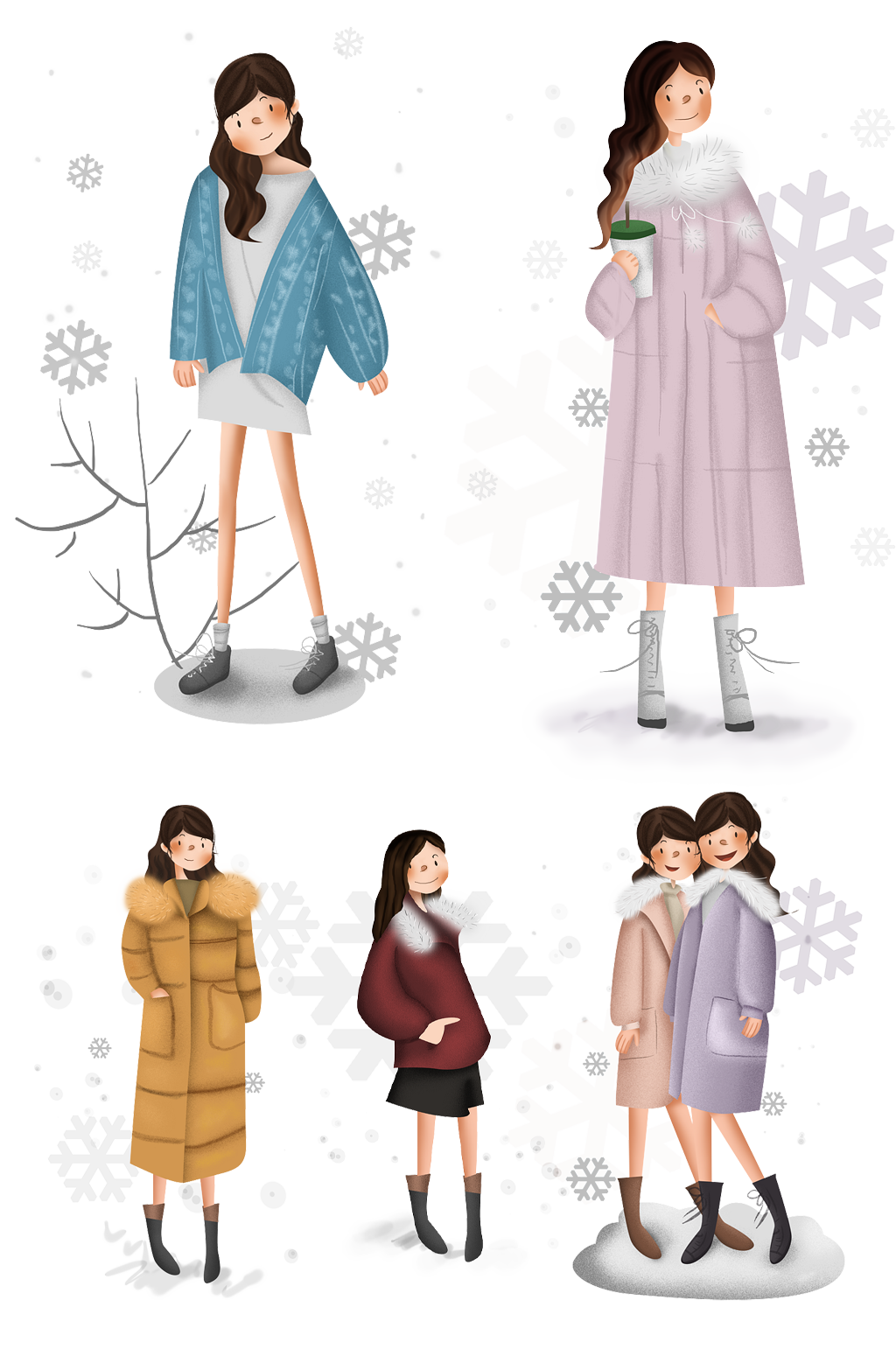 冬天人物角色.png素材