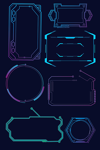科技数据边框元素