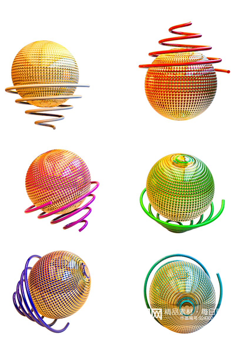抽象球体金属免抠素材素材
