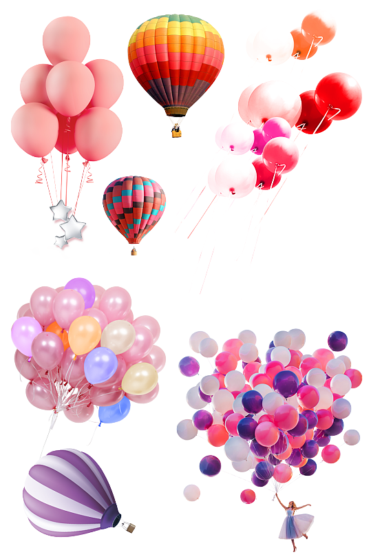 温馨气球漂浮元素