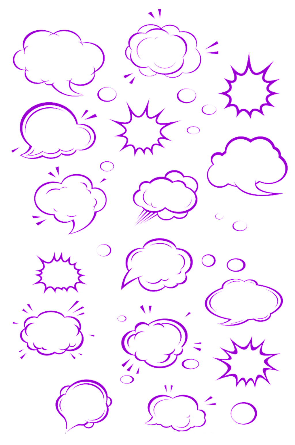 手绘卡通气泡对话框素材