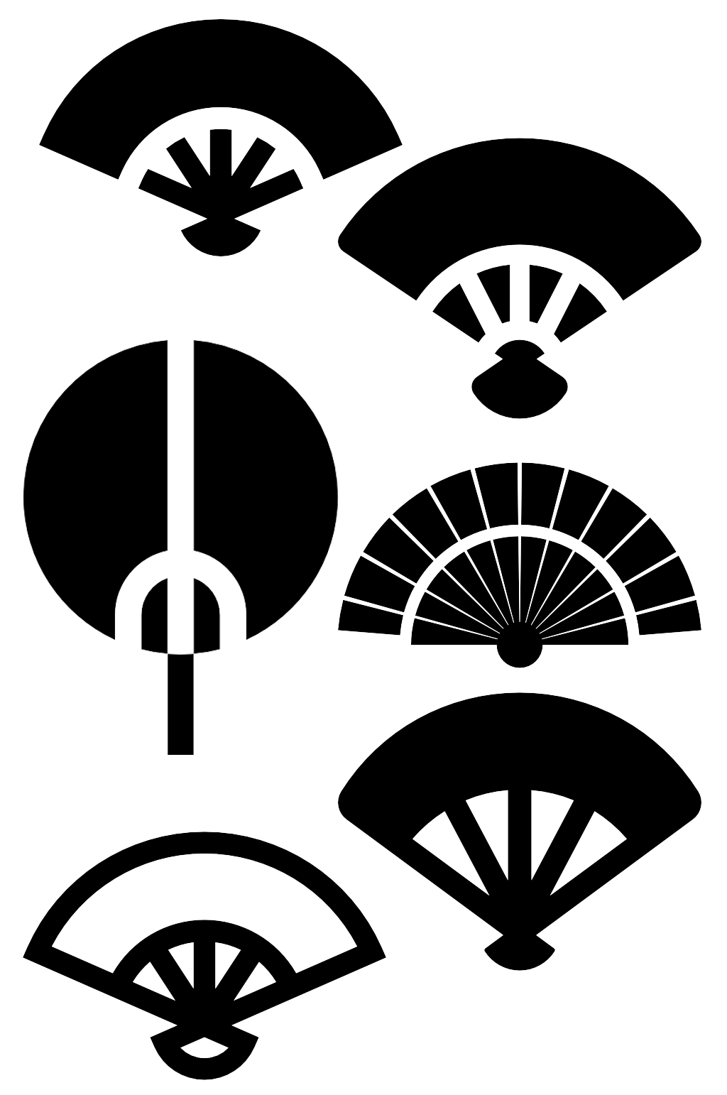 手绘扇子扁平图标