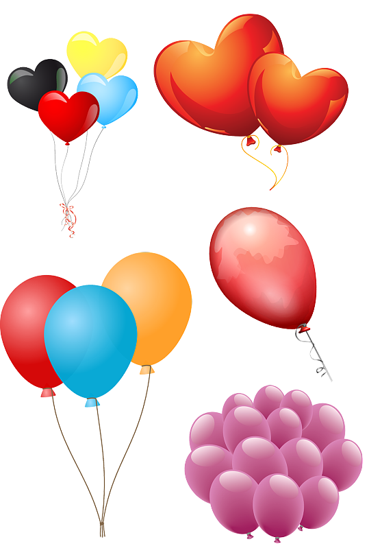 彩色温馨气球素材装饰