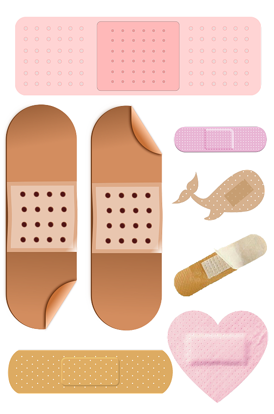 爱心创可贴免抠素材