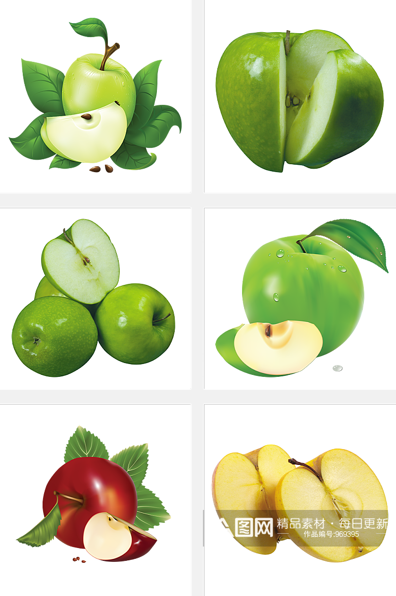 清新高清绿苹果素材素材
