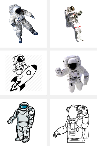 首批灰宇航员高清素材