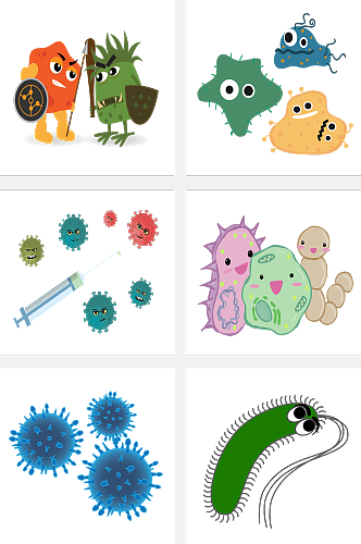 插画生物细菌元素