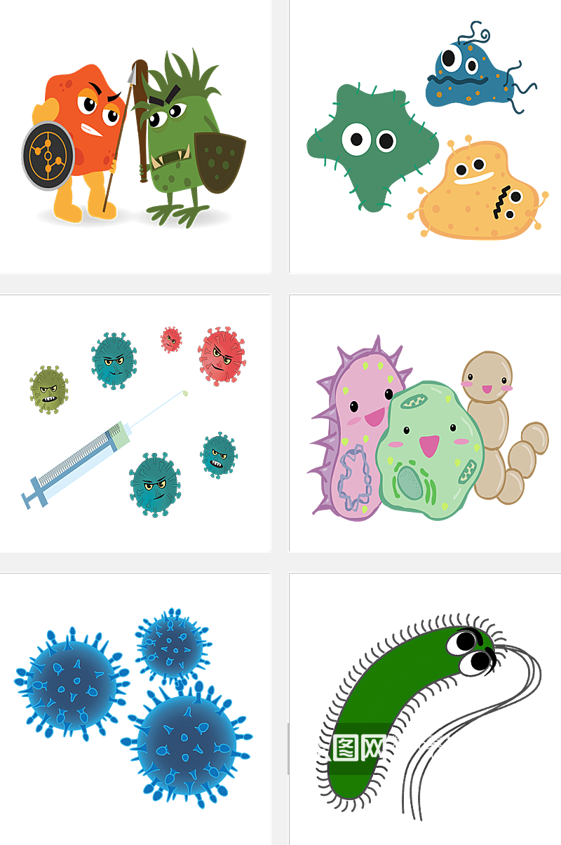 插画生物细菌元素素材