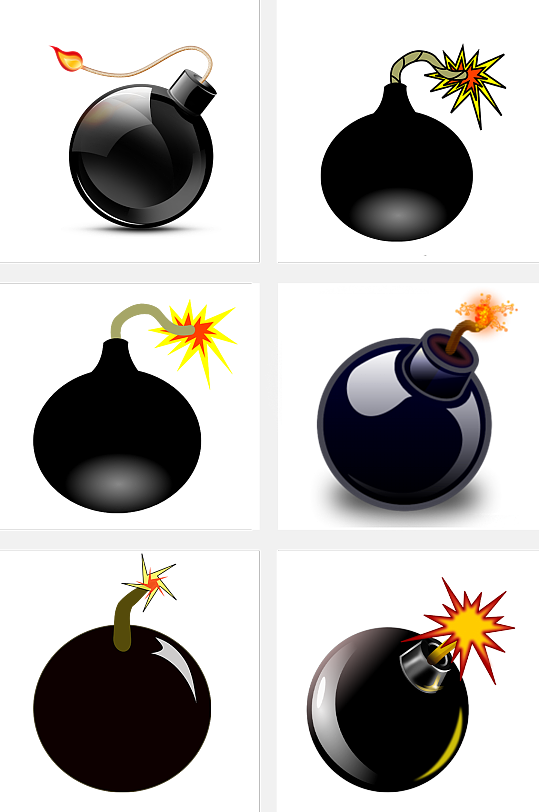 手绘地雷爆破素材