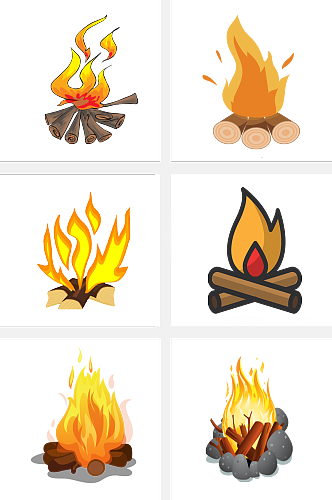 手绘火焰木材素材