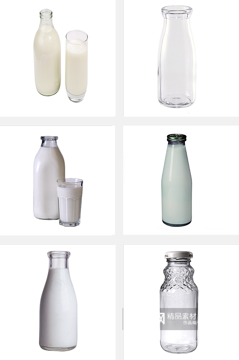 牛奶玻璃瓶早餐素材素材