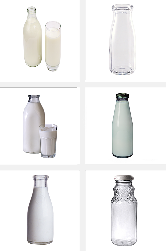 牛奶玻璃瓶早餐素材