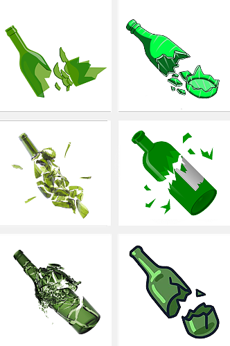 啤酒瓶破碎元素装饰