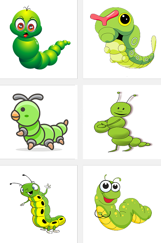 手绘爬行毛毛虫素材